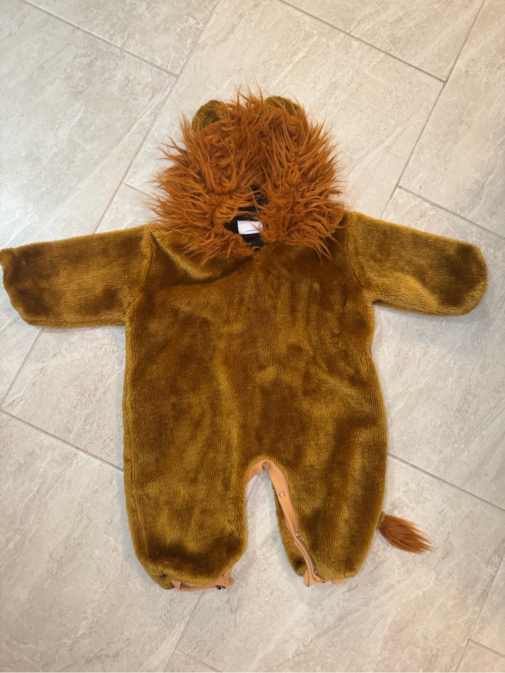 Kids Plush Lion Costume Romper - Brown - Unbranded